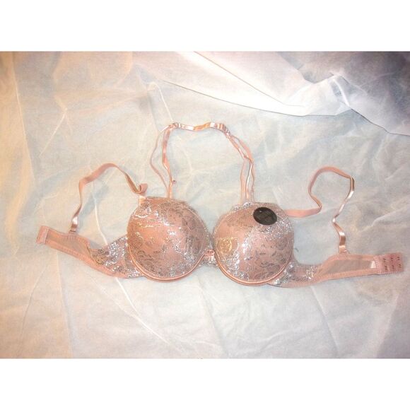 Youmita 34C  Tuscany Metallic Lace Strappy Bra NWT - Picture 11 of 12